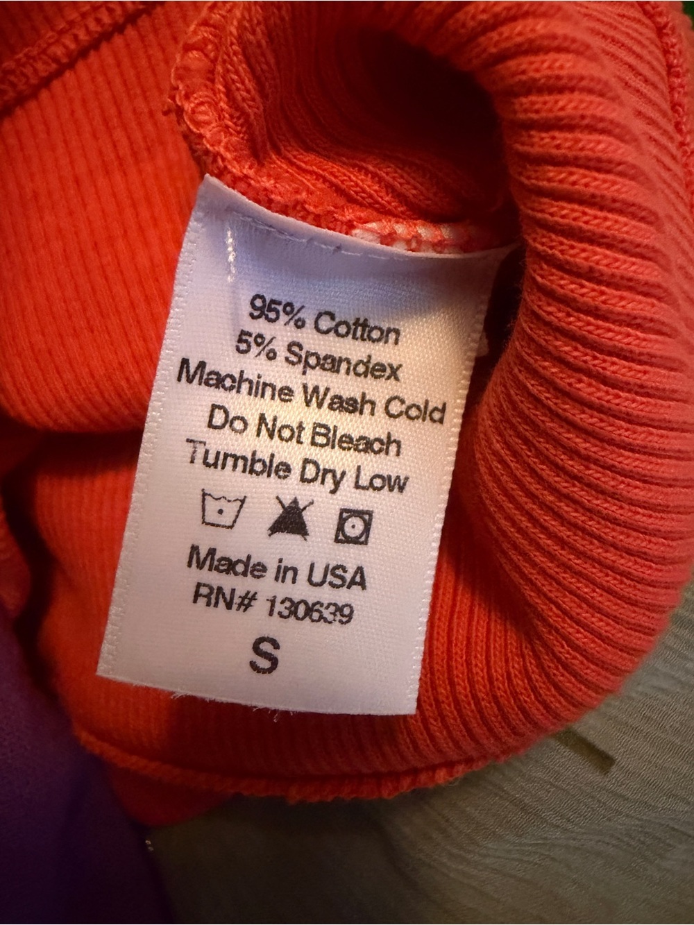 We The Free | Asymmetric Strap Ribbed Cotton Tank Top - Coral Orange - Picture 7 of 7